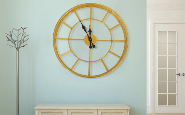 Modern Double Pipe Iron Wall Clock