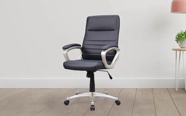 Leatherette Office Chair With Revolving Base