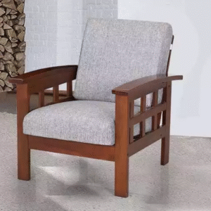 Sepang Wooden Sofa 1S in Grey Color Cushion