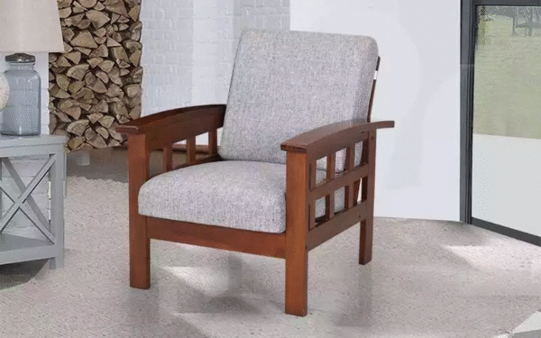 Sepang Wooden Sofa 1S in Grey Color Cushion