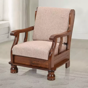 Melaka Malaysian Wooden Sofa 1S in Brown Color Cushion